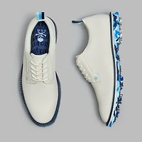 Men's Classic Pebble Leather G/Lock Gallivanter Spiked Golf Shoe - White