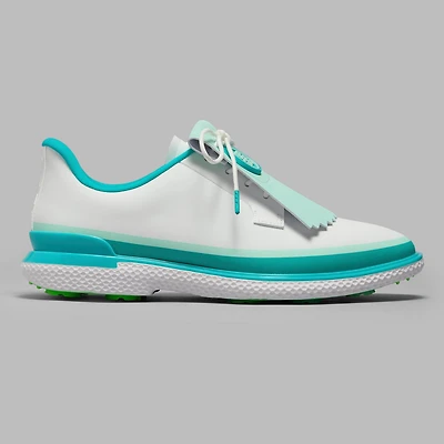 Women's Tuxedo Stripe Gallivan2r Spikeless Golf Shoe - White/Teal