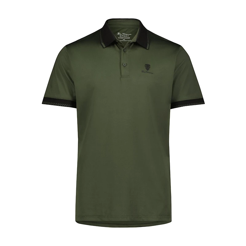 Men's Checker Rib Tech Pique Short Sleeve Shirt