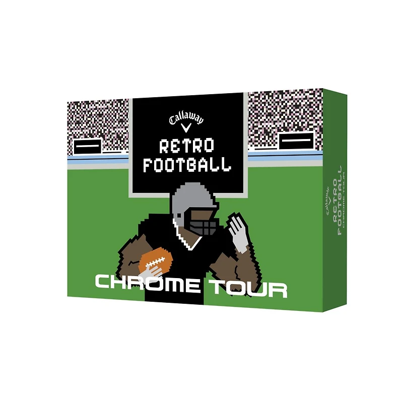 Chrome Tour Golf Balls - Retro Football