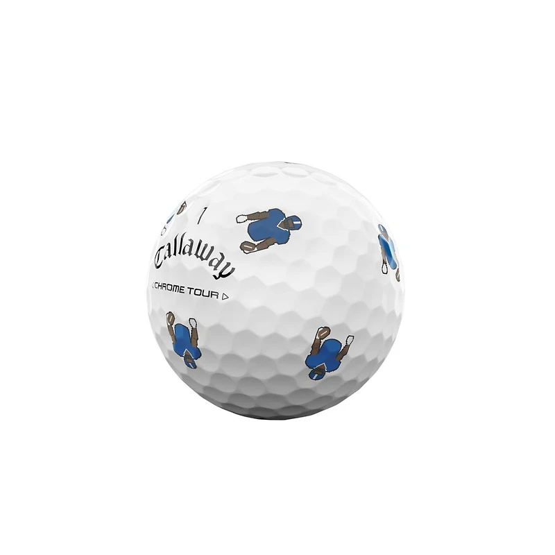 Chrome Tour Golf Balls - Retro Football