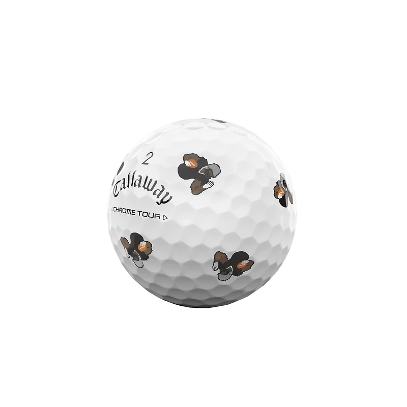 Chrome Tour Golf Balls - Retro Football
