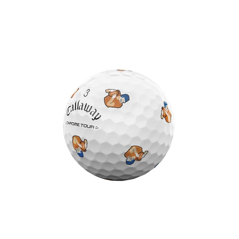 Chrome Tour Golf Balls - Retro Football