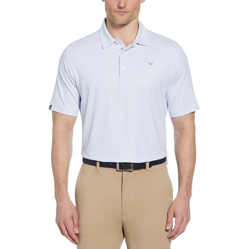 Men's All Over Gradient Chev Printed Short Sleeve Polo