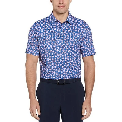 Men's Crab Novelty Print Short Sleeve Polo