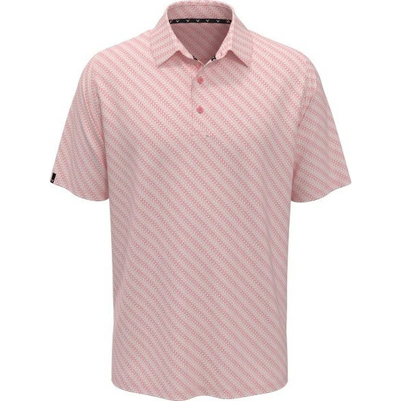 Men's Chev Twill Print Short Sleeve Polo