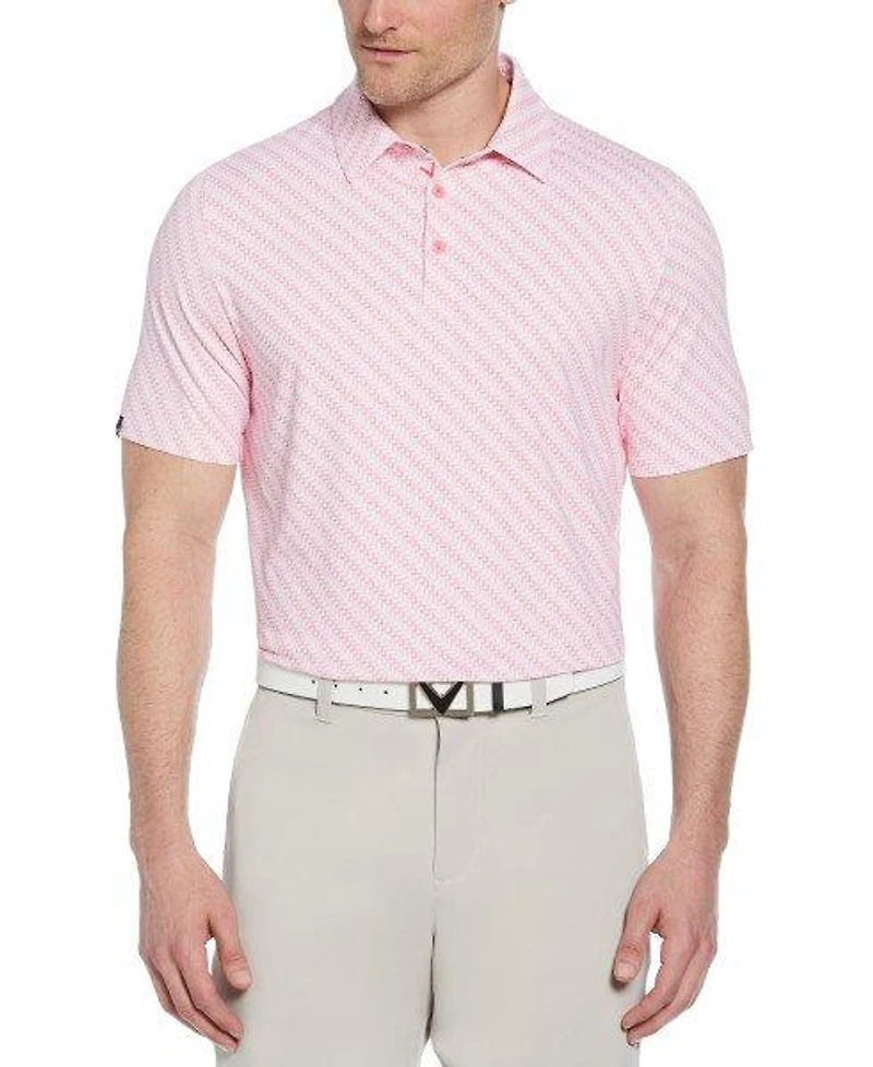 Men's Chev Twill Print Short Sleeve Polo