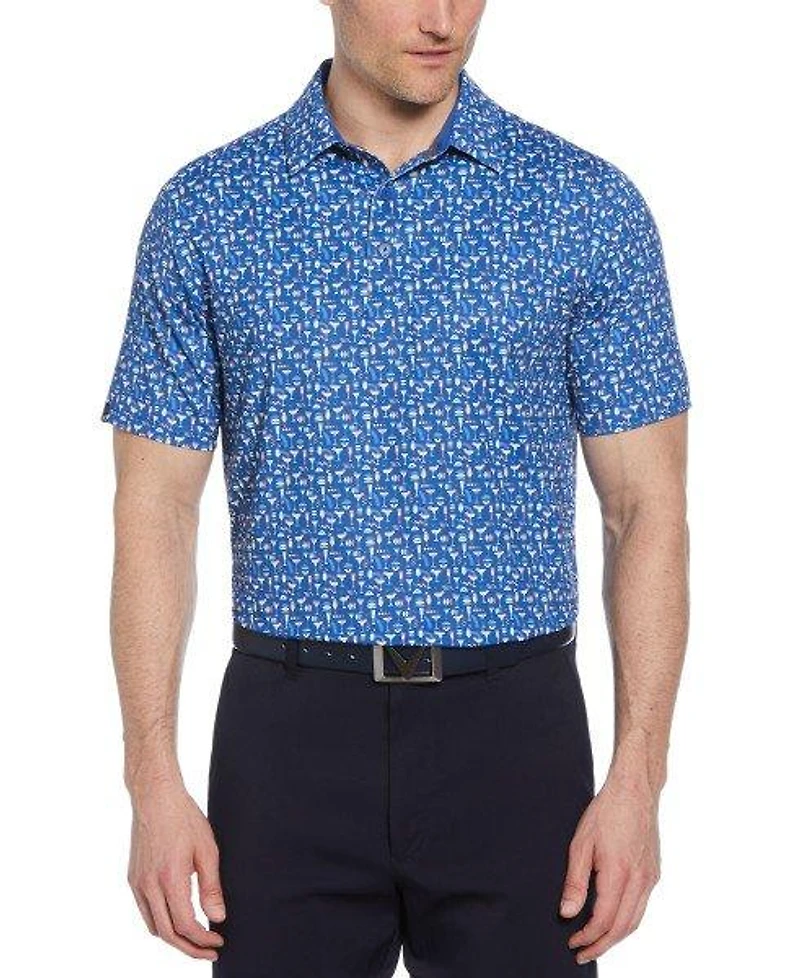 Men's Cocktail Print Short Sleeve Polo