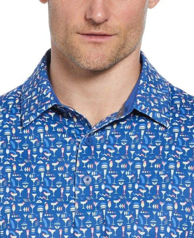 Men's Cocktail Print Short Sleeve Polo