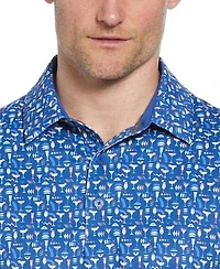 Men's Cocktail Print Short Sleeve Polo