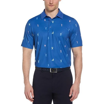 Men's Time Lapse Print Short Sleeve Polo