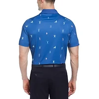Men's Time Lapse Print Short Sleeve Polo