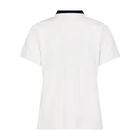 Women's Bebe Split Neck Short Sleeve Top