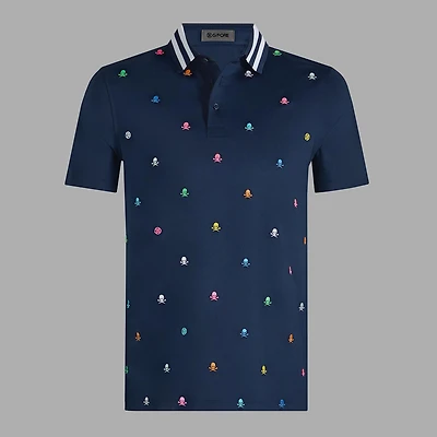 Men's Embroidered Tech Jersey Short Sleeve Polo