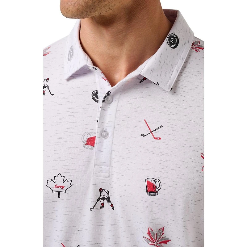 Men's Canada AOP Hockey Short Sleeve Polo