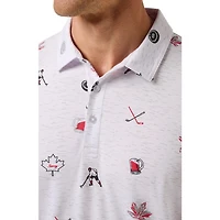 Men's Canada AOP Hockey Short Sleeve Polo