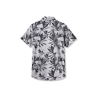 Men's Light Map Button Up Short Sleeve Polo