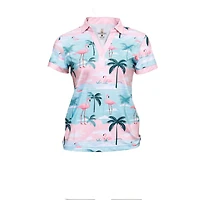 Women's Flamingo Paradise Short Sleeve Polo