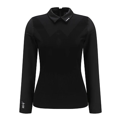 Women's Knitwear Hybrid Long Sleeve Polo