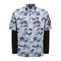 Men's Layered Camo Long Sleeve Polo