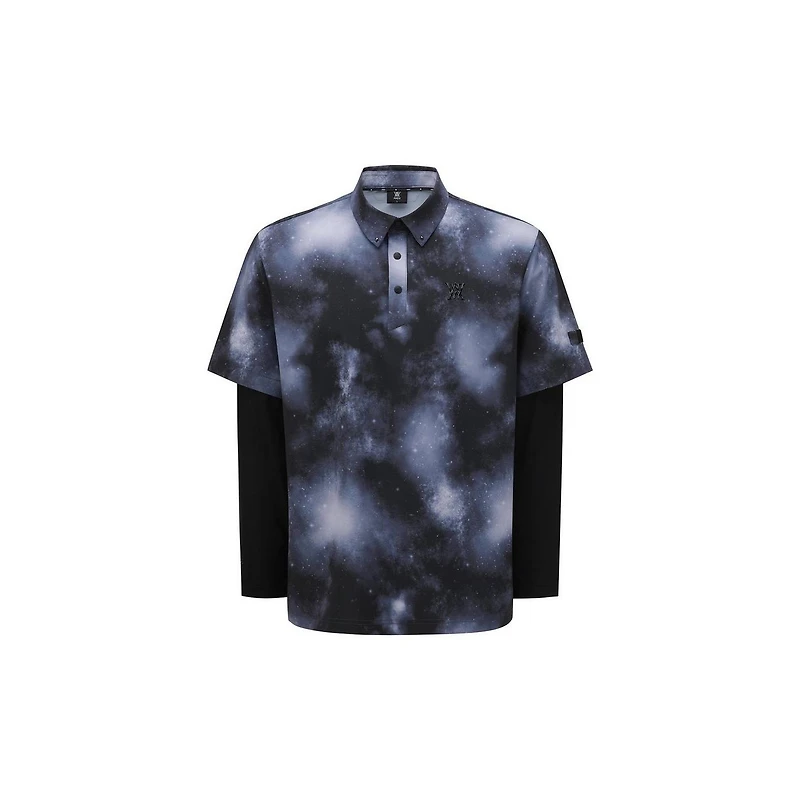 Men's Layered Camo Long Sleeve Polo