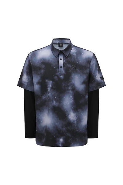 Men's Layered Camo Long Sleeve Polo