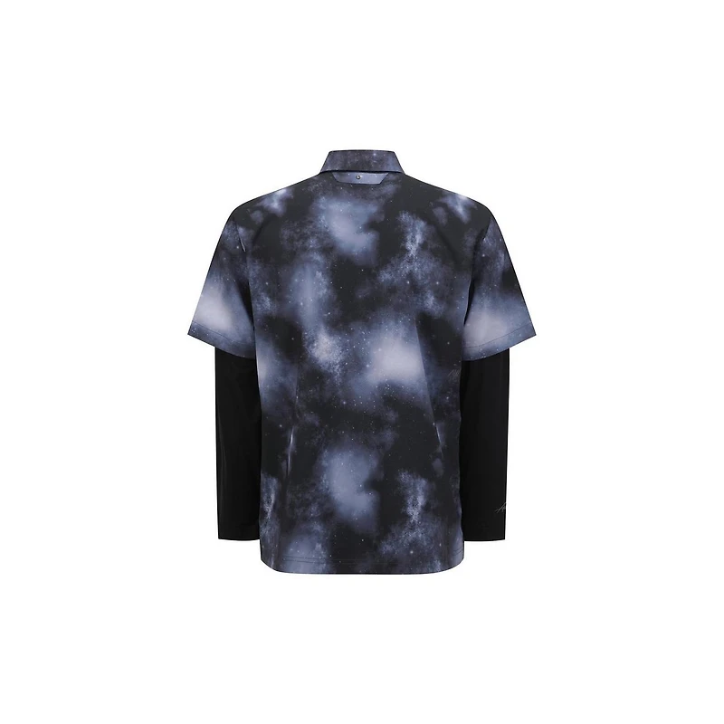 Men's Layered Camo Long Sleeve Polo