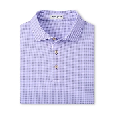 Men's Gingham Performance Jersey Short Sleeve Polo