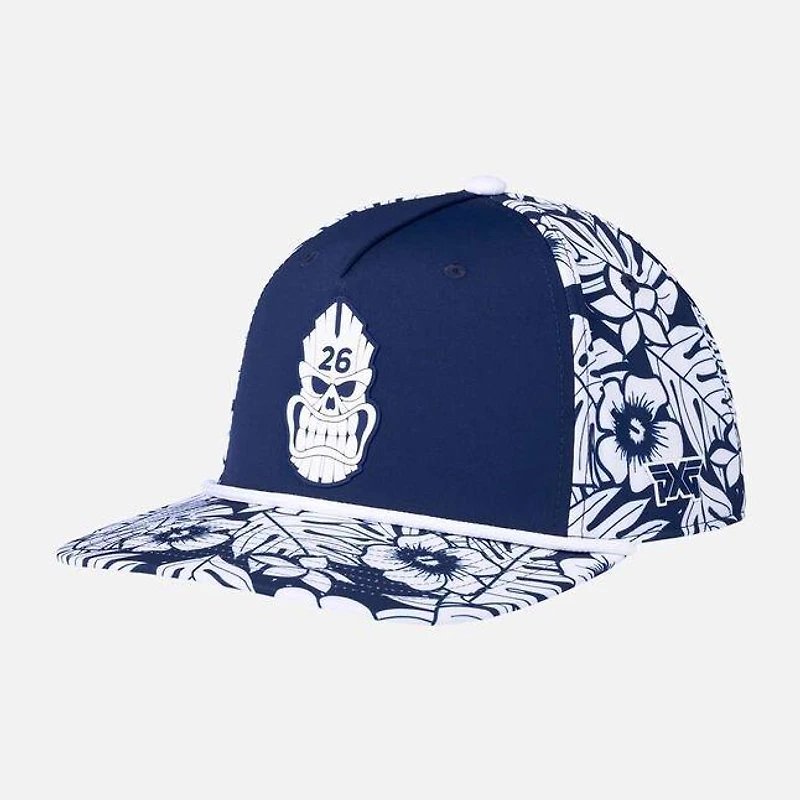 Men's Darkness Tiki Skull 5 Panel Flat Bill Cap
