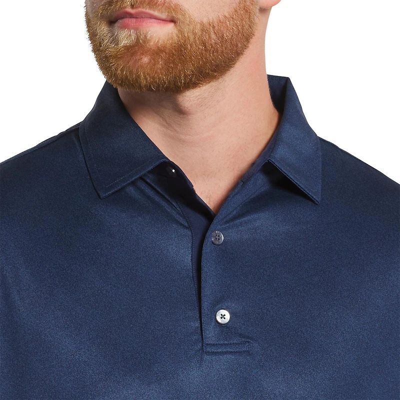 Men's Speckle Print Lisle Short Sleeve Polo