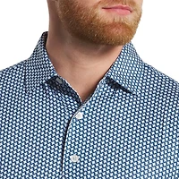 Men's Houndstooth Geo Lisle Short Sleeve Polo