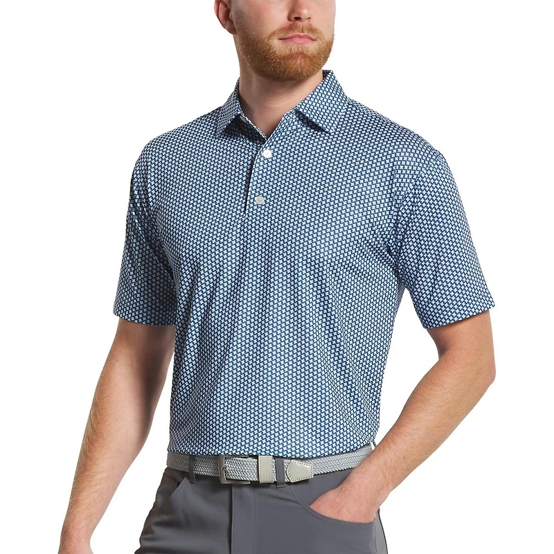 Men's Houndstooth Geo Lisle Short Sleeve Polo