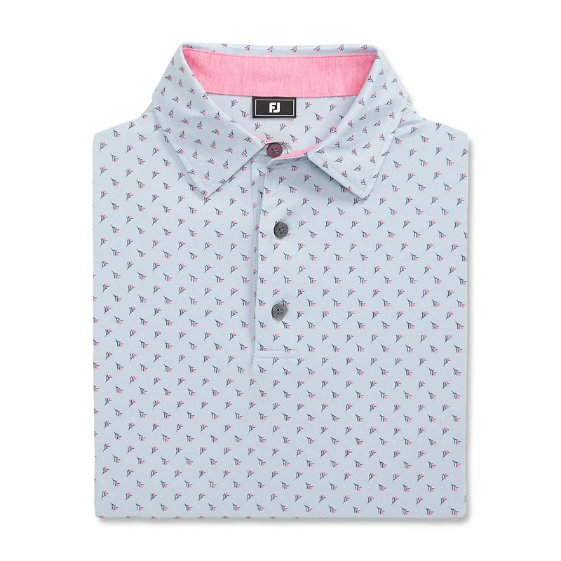 Men's Flower Bud Foulard Short Sleeve Polo
