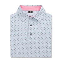Men's Flower Bud Foulard Short Sleeve Polo