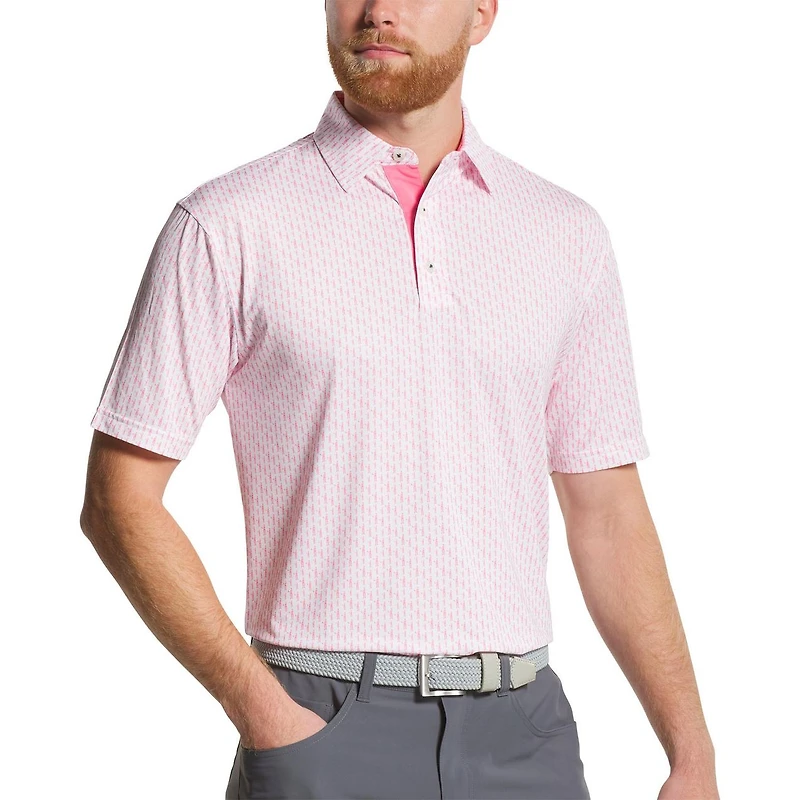 Men's Figure Print Lisle Short Sleeve Polo