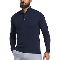 Men's Button Placket Seed Stitch Sweater