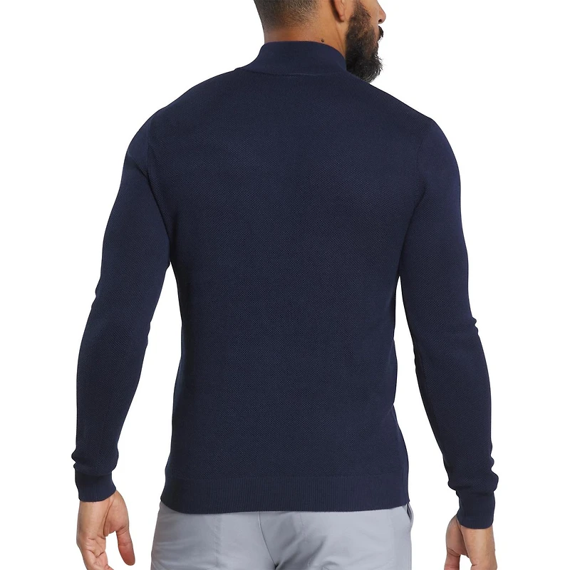 Men's Button Placket Seed Stitch Sweater