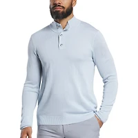 Men's Button Placket Seed Stitch Sweater
