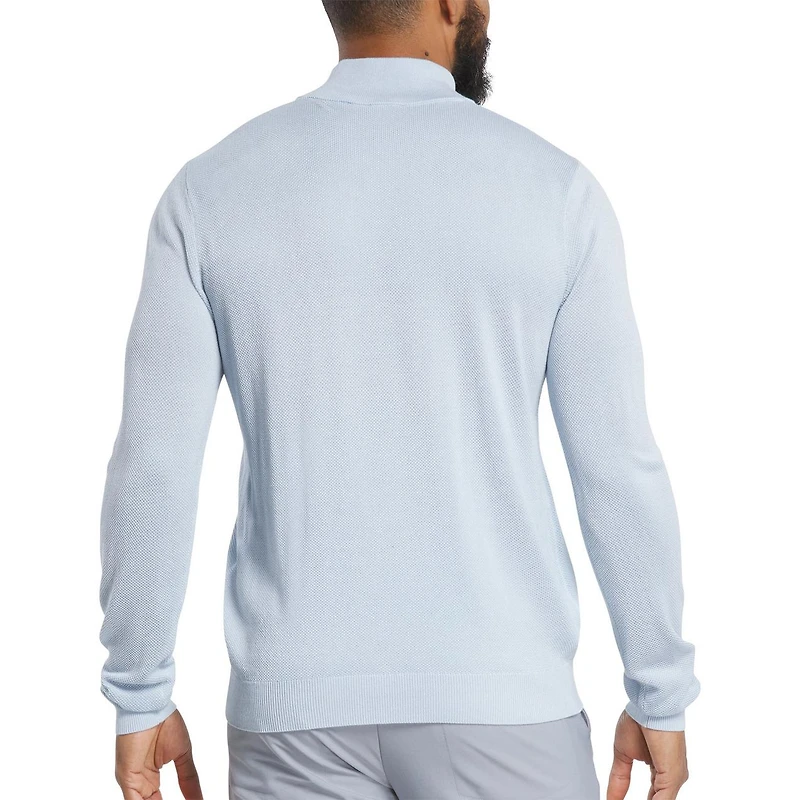 Men's Button Placket Seed Stitch Sweater