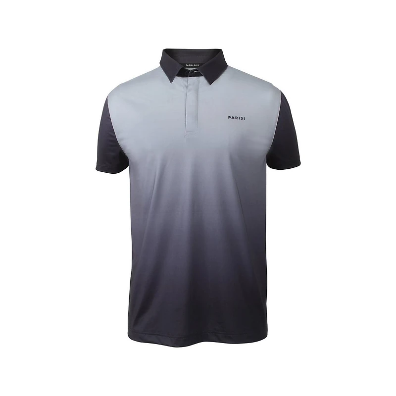 Men's Button Up Screen Print Technical Jersey Short Sleeve Polo