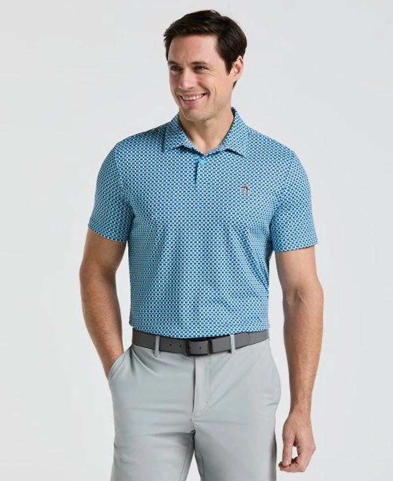 Men's Pete's Bowtie Micro Print Short Sleeve Polo
