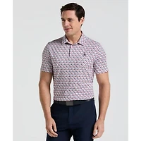 Men's Layered Umbrella Print Short Sleeve Polo