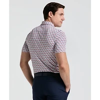 Men's Layered Umbrella Print Short Sleeve Polo