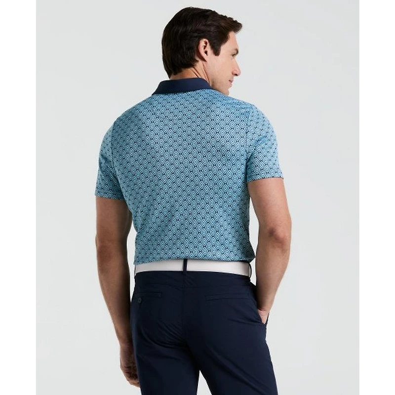 Men's Bohemian Jacquard Block Short Sleeve Polo