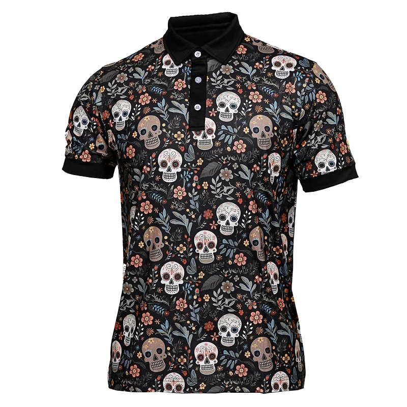 Men's Sugar Skulls Short Sleeve Polo
