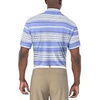 Men's All Over Stripe Printed Short Sleeve Polo