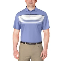 Men's Chest Stripe Printed Short Sleeve Polo