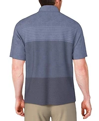 Men's Distressed Stripe Printed Short Sleeve Polo