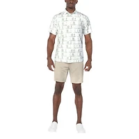 Men's Surfboard Conversational Printed Short Sleeve Polo