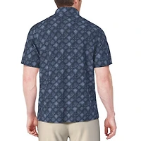 Men's Textured Medallion Short Sleeve Polo